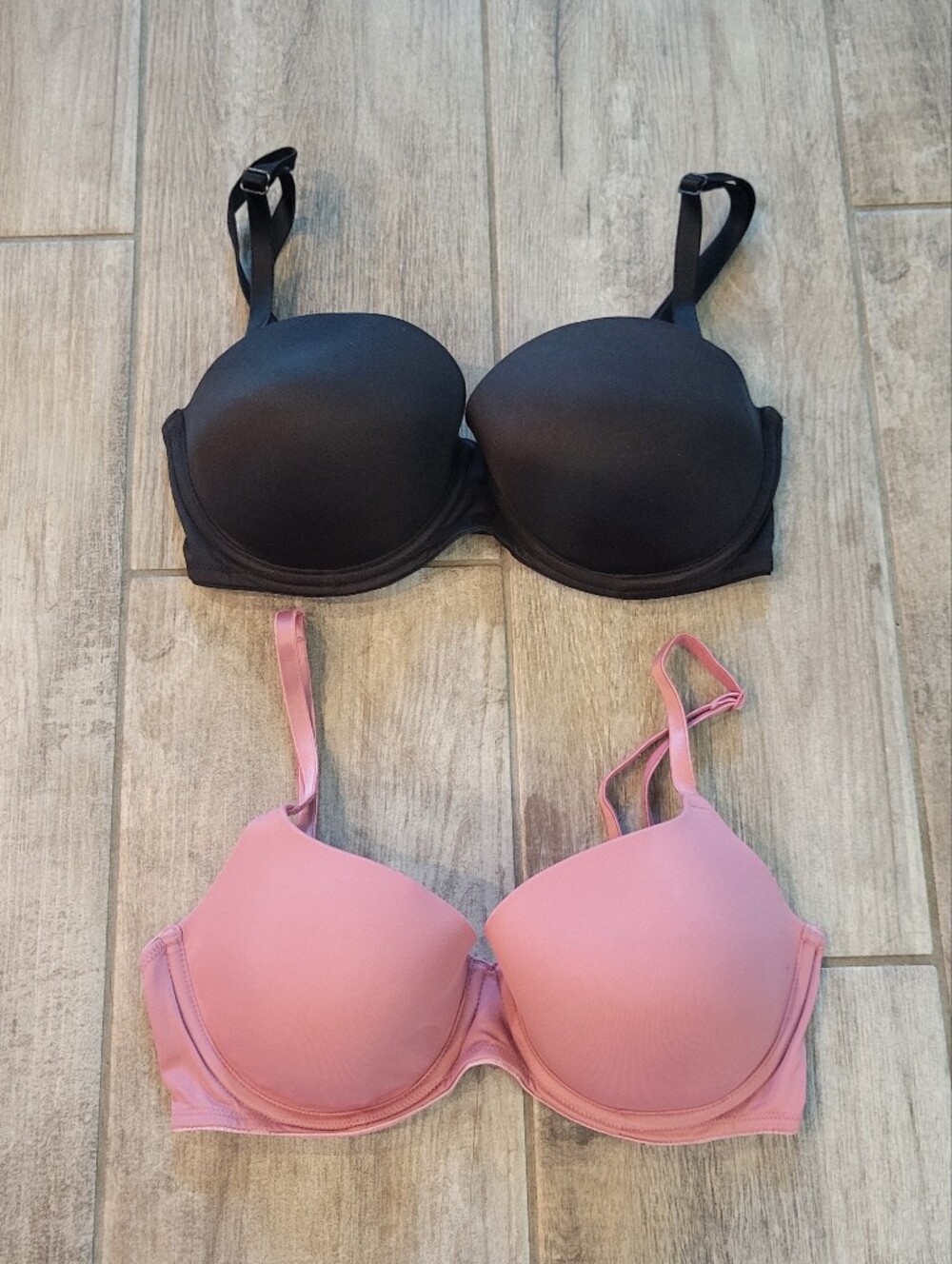 Victoria's Secret Pink Wear Everywhere Push-up Strapless T-shirt Bra Bundle 32D